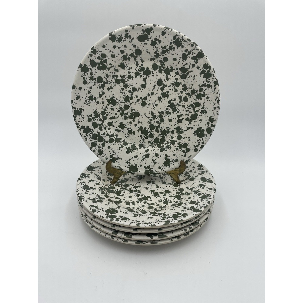 Lot of 5 Bee & Willow Lichen Splatter 8" Melamine‎ Salad Plates New Farmhouse